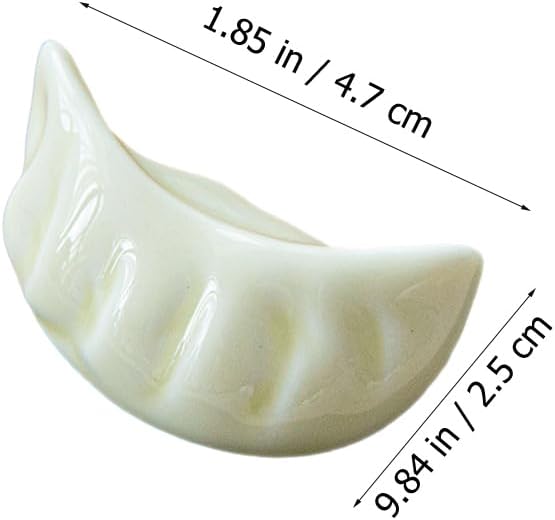 Hemoton 12 Pcs Ceramic Dumplings Shape Chopsticks Rest, Dinner Spoon Stand Knife Fork Holder for Home Restaurant Kitchen Home Décor Chopsticks (White)