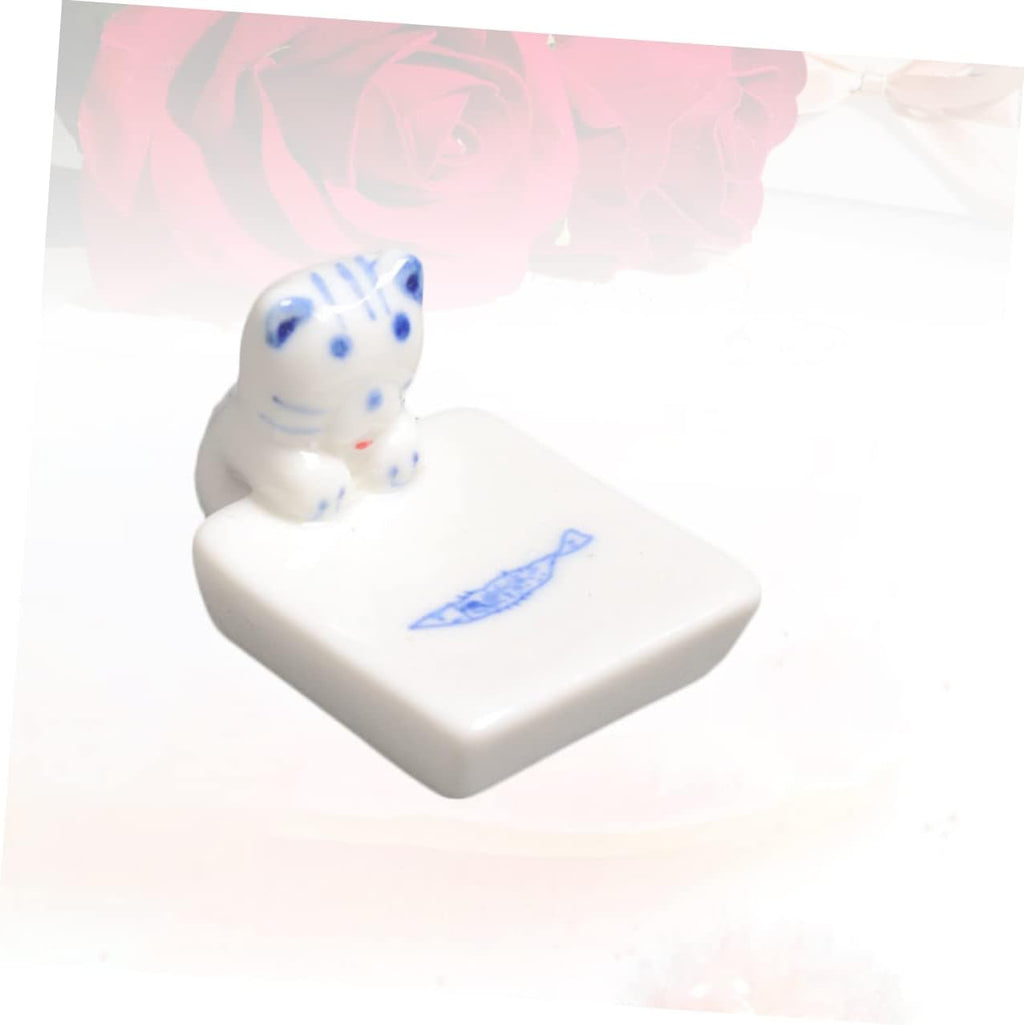 Cute Cat Chopsticks Rest Ceramic Kitten Chopstick Holder Japanese Style Chopstick Pillow for Easy Cleaning
