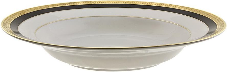 10 Strawberry Street Sahara Black 7" Bread & Butter Plate, Set of 6, White/Black/Gold