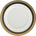 10 Strawberry Street Sahara Black 7" Bread & Butter Plate, Set of 6, White/Black/Gold
