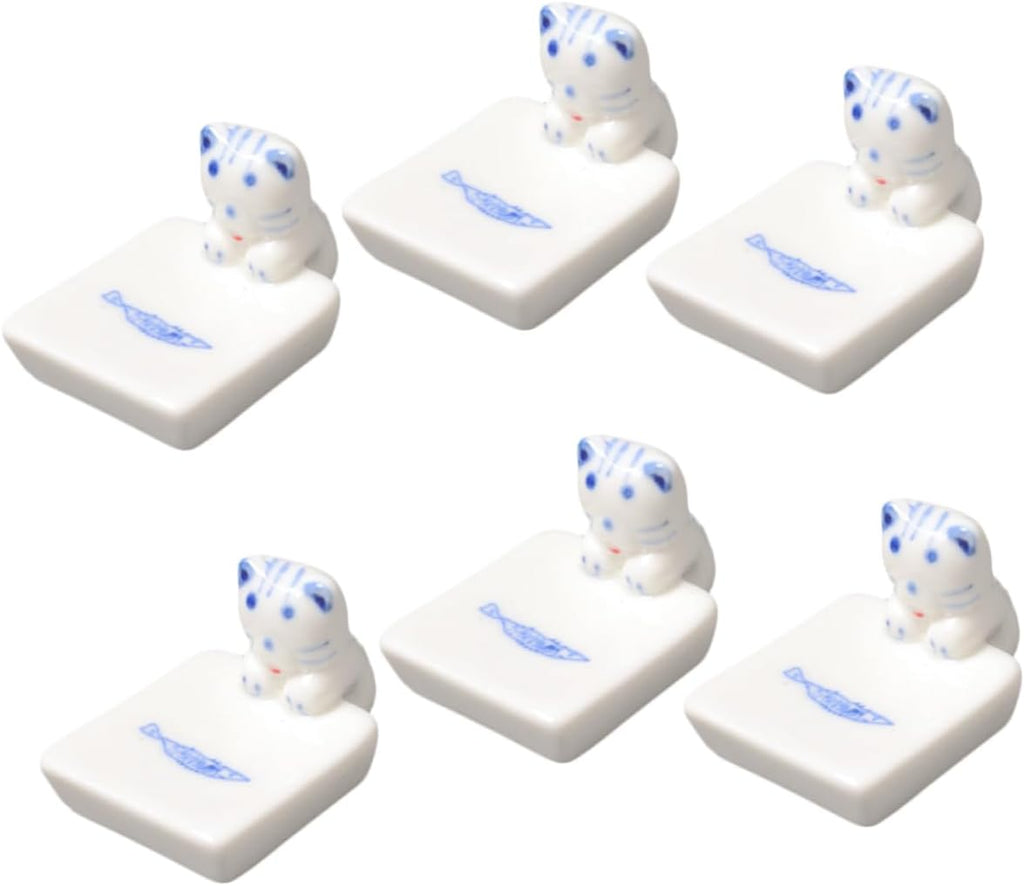 Cute Cat Chopsticks Rest Ceramic Kitten Chopstick Holder Japanese Style Chopstick Pillow for Easy Cleaning