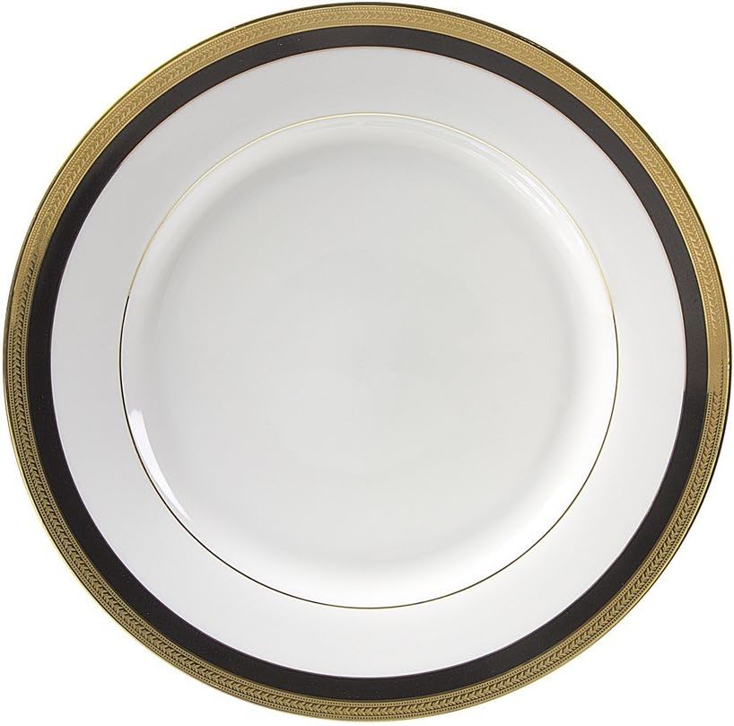 10 Strawberry Street Sahara Black 7" Bread & Butter Plate, Set of 6, White/Black/Gold