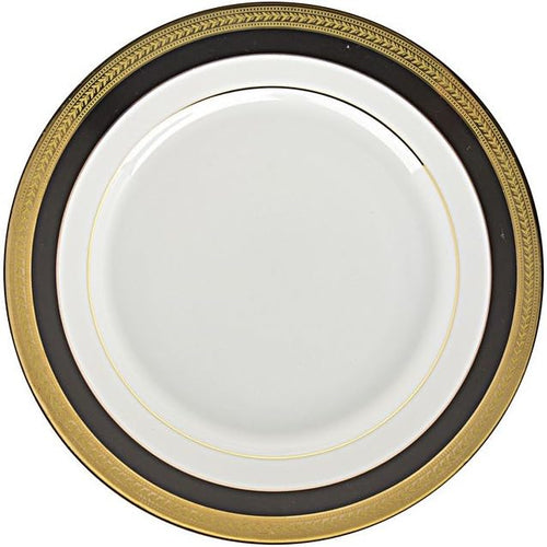 10 Strawberry Street Sahara Black 7" Bread & Butter Plate, Set of 6, White/Black/Gold