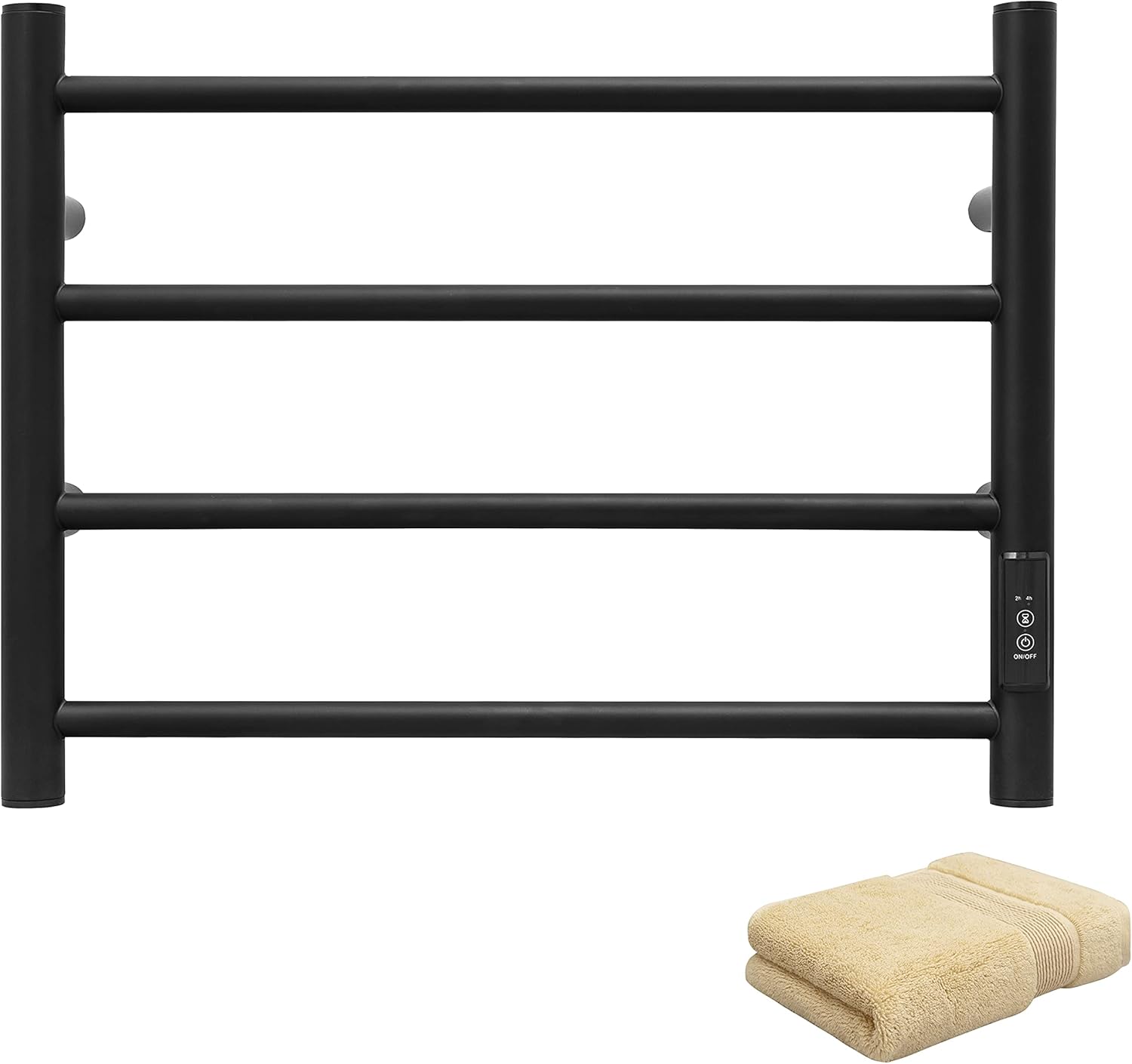 KEG Towel Warmer 8 Bars for Bathroom Freestanding or Wall Mounted Bath Towel Heater Plug-in with Built-in Timer Silver