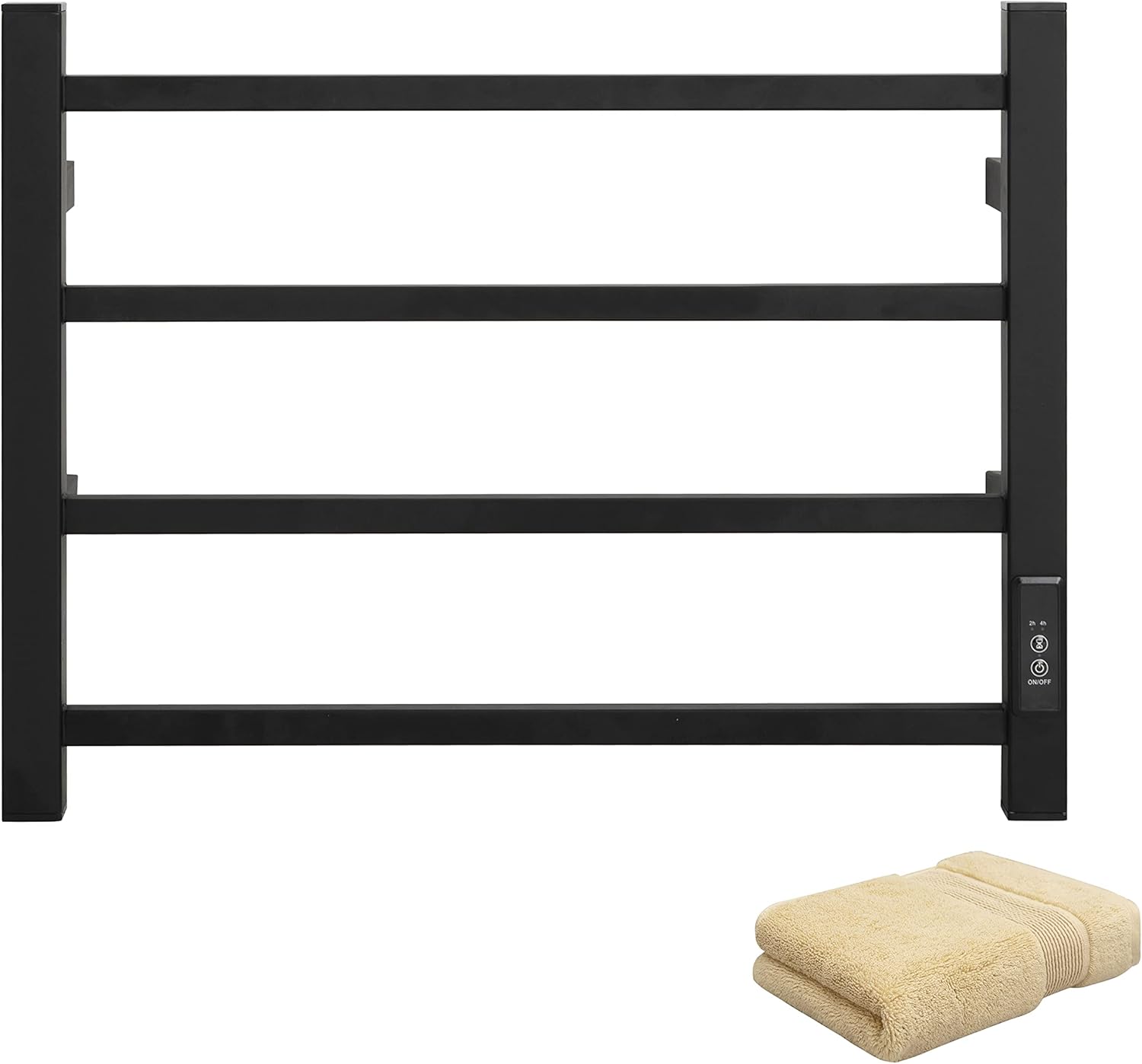 KEG Towel Warmer 8 Bars for Bathroom Freestanding or Wall Mounted Bath Towel Heater Plug-in with Built-in Timer Silver